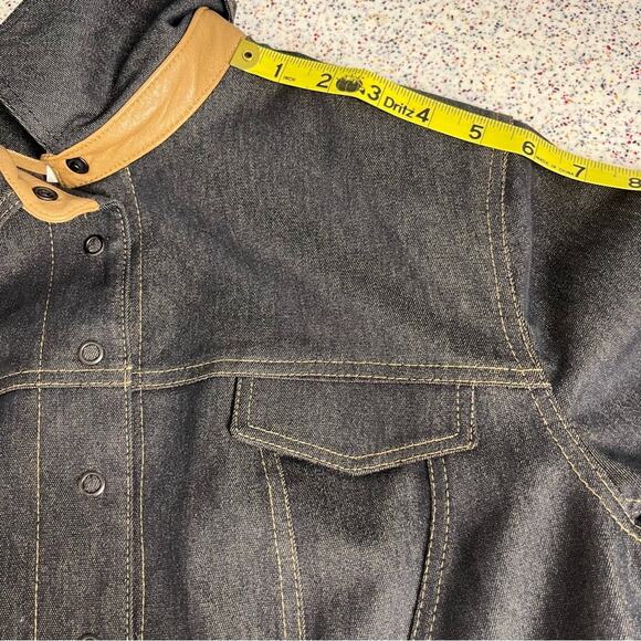 Manigance Paris Vintage Denim Jean Jacket Patchwork Y2K FR Women's Size 10 - Picture 12 of 12